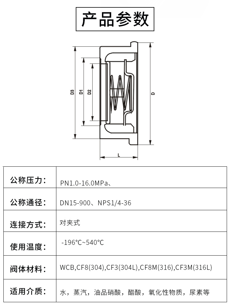 對夾式止回閥結構