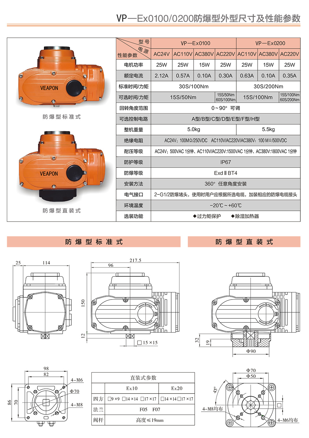 VEAPON電動防爆執行器選型