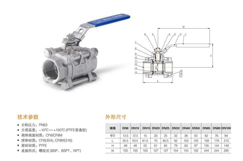 螺紋球閥參數(shù)